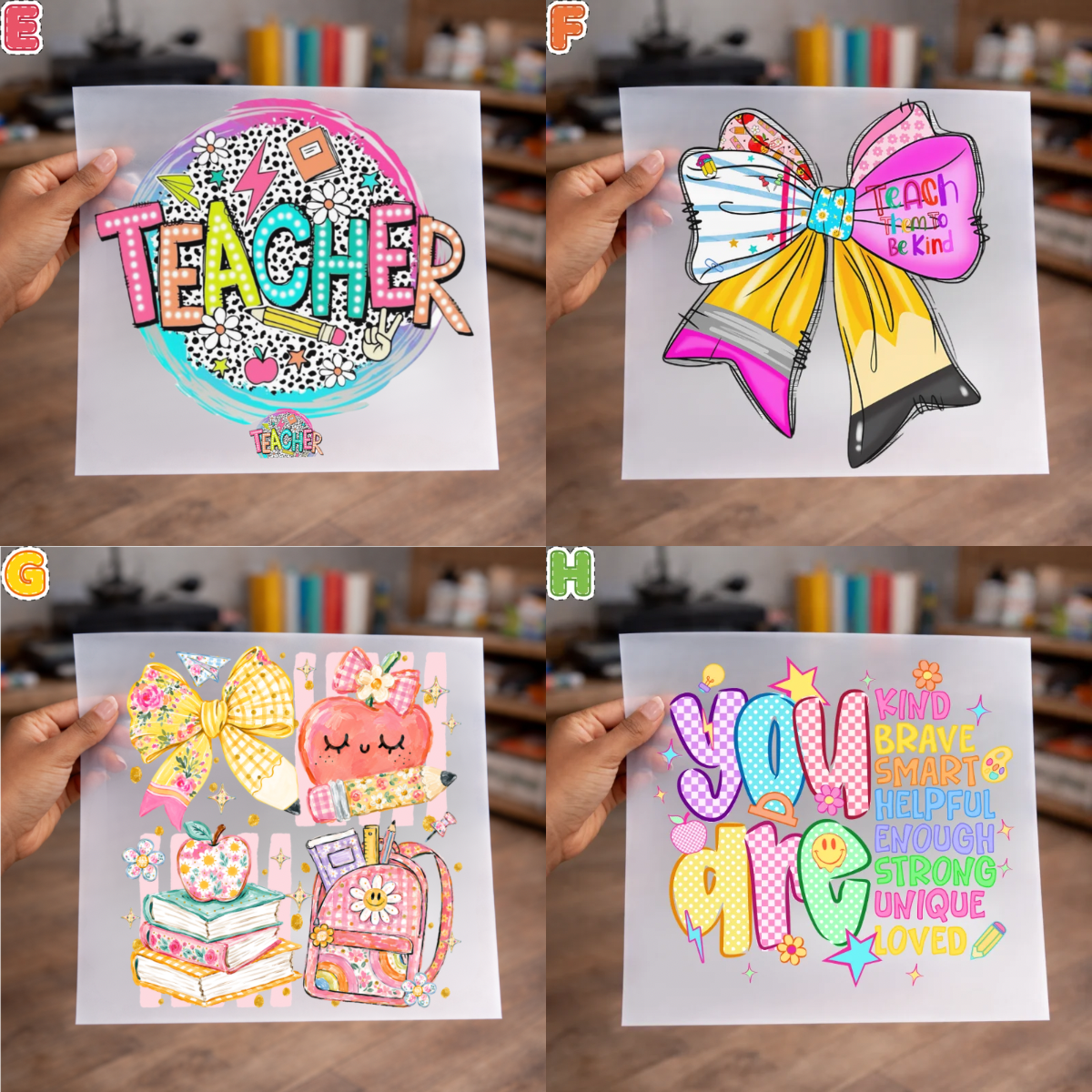 Teacher DTF Transfers for Shirts, sweaters, totes & more – NO BUNDLE