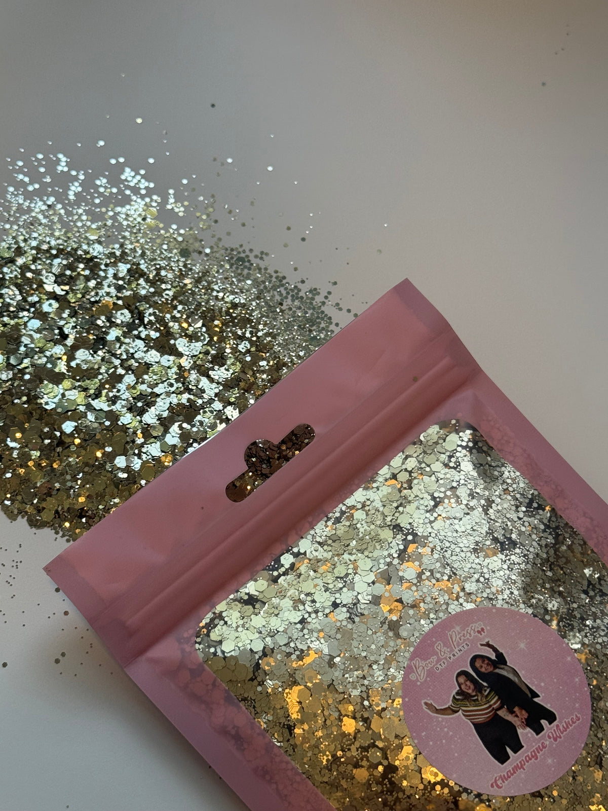Champagne wishes glitter