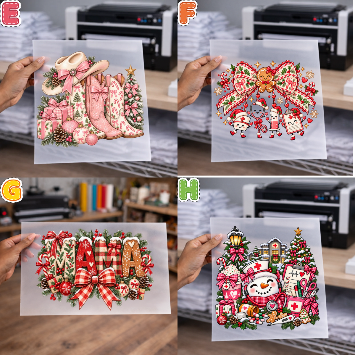 Christmas DTF Transfers sheet for Shirts, sweaters and more – NO BUNDLE