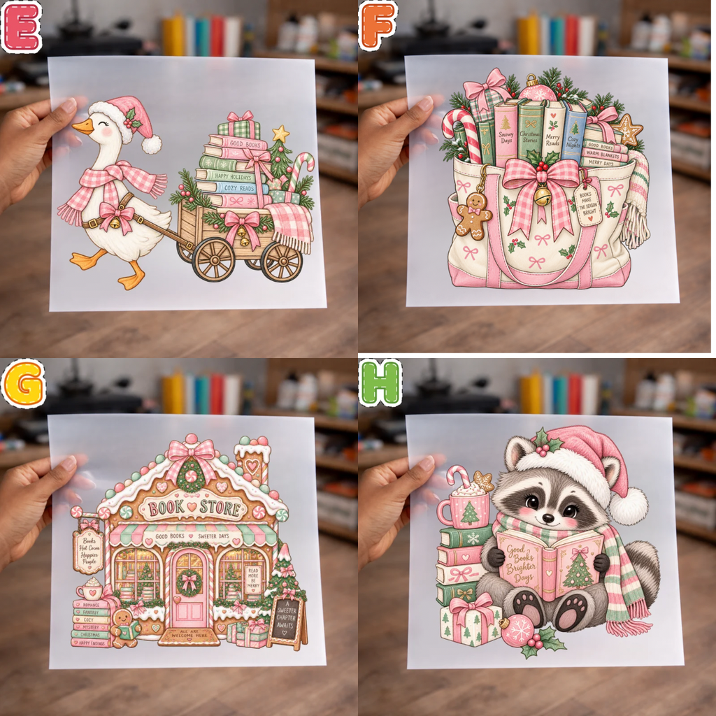 Pink Christmas DTF Transfers for Shirts – NO BUNDLE