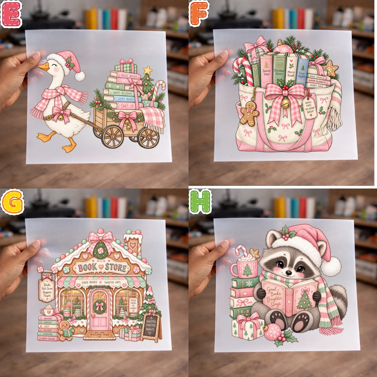 Pink Christmas DTF Transfers for Shirts – NO BUNDLE