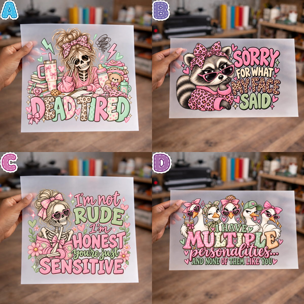 Snarky DTF Transfers for Shirts, sweaters, totes & more – NO BUNDLE